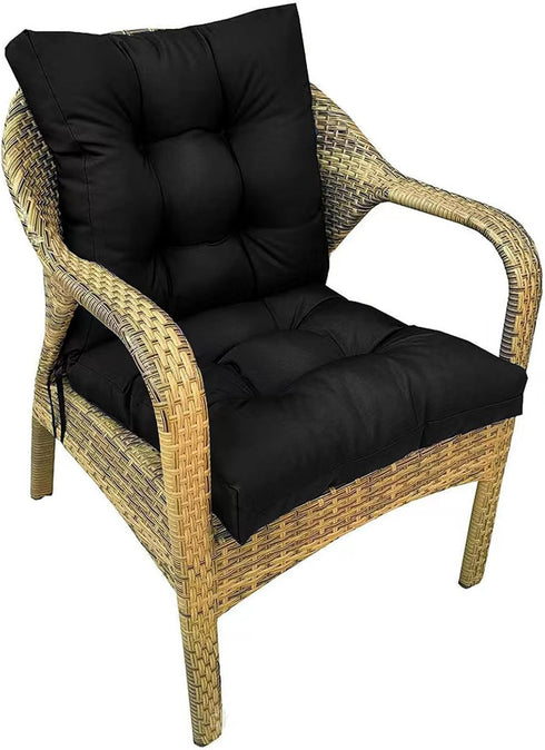 Outdoor Chair Cushions with High Back Waterproof Wicker Rocking Chair Cushion Black