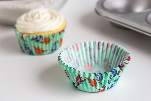 Fox Run Dinosaur Paper Muffin and Cupcake Liners, Set of 50