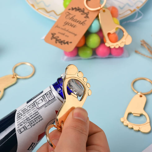 Winocbxt 50PC Footprint Keychain Bottle Opener Baby Shower for Guest Baby Shower Gifts