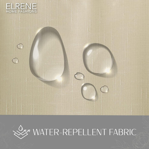 Elrene Home Fashions Darien Indoor/Outdoor Weatherproof Curtain Panel, 52”W x 84”L, Natural for Porch, Pergola, Patio,