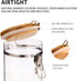 Glass Coffee Storage Container with Bamboo Shelf, 2PCS 49oz Airtight Sealed Jar with Clamp Lid & Spoon