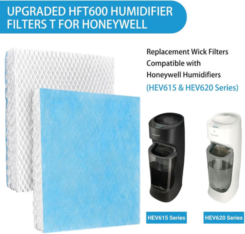 Lemige 4 Pack HFT600 Humidifier Filters T Compatible with Honeywell Humidifier HEV615 and HEV620, Compare to part HFT600T HFT600PDQ, Upgraded HFT600PF1 Replacement Wicking Filter T
