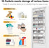 Over The Door Organizer, 5 Tiers with 10 Compartments, 50 lbs Capacity for Closet, Diaper Organizer, Light Gray