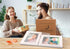 Double Horizontal White Wood Picture Frame 5x7 - 4.5x6.5 Opening Foldable Photo Frame for Landscape View
