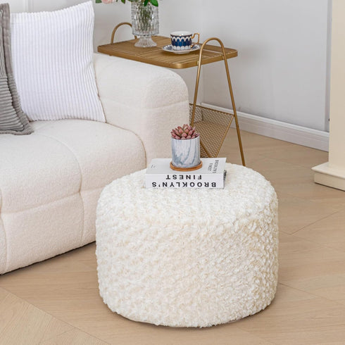 Poofieotto Unstuffed Pouf Ottoman Cover Handmade Footstool Ottoman Storage Solution Floor Pouf Footrest