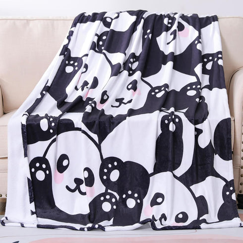 Panda Blanket Super Soft Cozy Blankets Black & White Pandas Stuff Pandabear