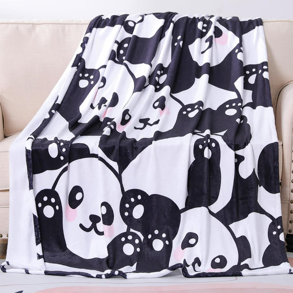 Panda Blanket Super Soft Cozy Blankets Black & White Pandas Stuff Pandabear