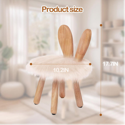 XXYOUPIN 1-4 Design1pack/Pearl Bunny Chair for Kids Years, Wooden Base with Removable Cushion,Anti-Tip Toddler