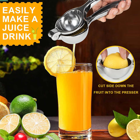 Premium Lemon Squeezer, Large Heavy Duty Handheld Juicer for Lemon, Stainless Steel Manual Citrus Press