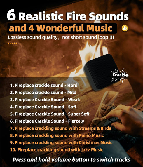 2 1 3H MSELTOS Fireplace Crackler Sound Box for Electric Fireplace, in Realistic Rechargeable Fire Crackling Sound