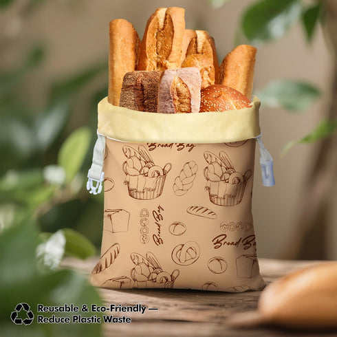 2 Pack Aofmee Reusable Beeswax Bread Bags for Homemade Bread, Sourdough Bread Bags, XL Natural Cotton Beeswax Bag