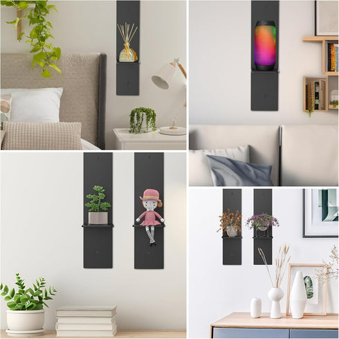 GWEUZMALL Set Wall Candle sconces of Two,GWEUZMAL Metal Candle Sconces, Black Wall Candle Holder for Living Room