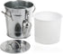 YOUEON 4L Ice Bucket with Scoop and Lid, Galvanized Metal Double Walled Wine Chiller for Parties, Silver