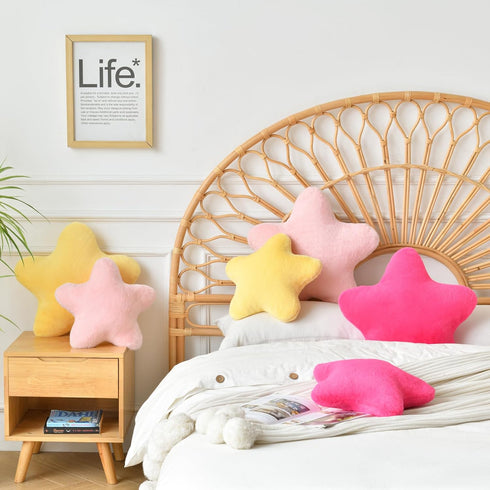 15" Xiashrk Star Pillow, Decorative Throw Pillows for Bed Couch, Star Shaped Pillow Plush Floor Cushions Room Decor