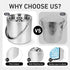 DRAMNYO 3L DREAMYO Double Wall Insulated Stainless Steel Ice Bucket with Scoop for Cocktail Bar,Metal Ice Bucket