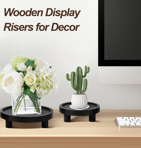 LINGXIANSENG 3 5/6/8" Pcs Wooden Risers for Display, Round Wood Riser Plant Stand Pedestal Stand, Flower Pot Holder
