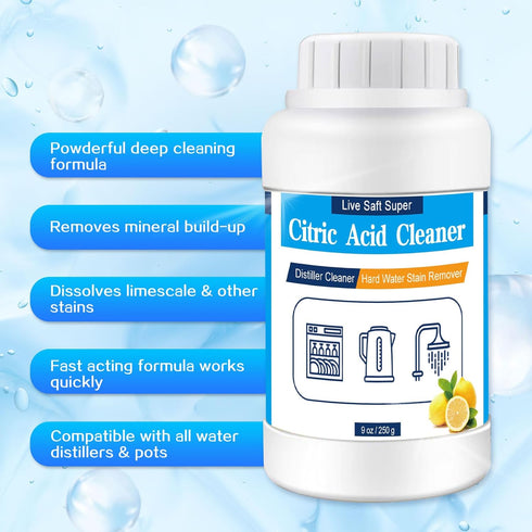 Distiller Descaler Citric Acid Cleaner - 1 Lb Bulk Citric Acid Powder for Hard Water Stain Removal, Electric Kettle