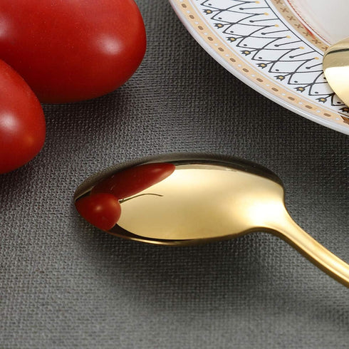 6 Pcs Stainless Steel Coffee Spoons, Round Dessert Spoons, Long Handle Spoons for Hot Chocolate, Ice Tea, Latte