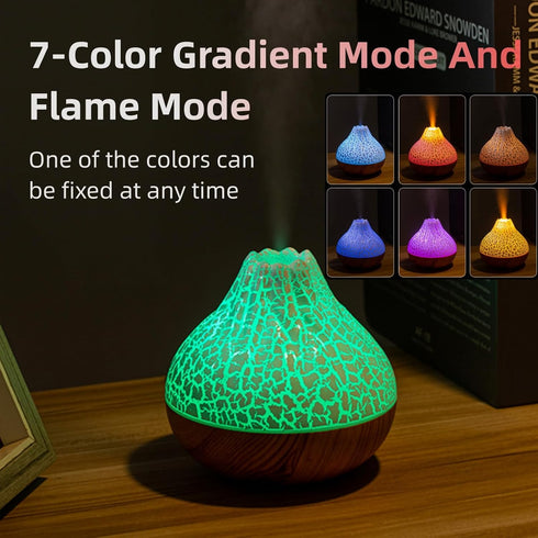 Mini Colorful Volcano Shape Humidifier, USB Personal Desktop Humidifier with 7 Colors, Super Quiet for Office Room,