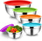 TeamFar Mixing Bowls, 4.5/3/1.5/1/0.7 QT Stainless Steel Nesting Salad Bowl Set of 5, Ideal for Prepping and Serving