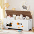 2 43.3" WH495CW01 HOOBRO Toy Box, Toy Chest with Safety Hinges, Storage Bench, Wooden Storage Chest, for Entryway
