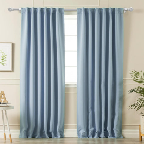 Silver Curtain Rods for Bedroom with Brackets, 5/8 Inch Diameter Small Window Curtain Rod 32 to 48 Inches