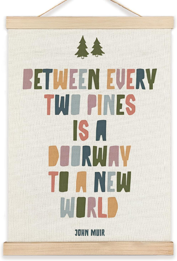 RYYCDOI Woodland Nursery Decor, John Muir Quote Kids Adventure Nursery Wall Art