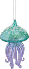 Gallerie II 5" Premium Small Glass Decorative Glitter Jellyfish Hanging Ornament, Christmas Tree Decor for All Seasons