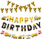 Maniaacer Construction Birthday Banners Vehicle Truck Paper Garlands Construction Pennant Flags Bunting Banners