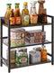IBUYKE 3-Tier Spice Rack, Industrial Counter Shelf Desktop Storage Organizer for Kitchen, Office, Living Room, Dark Grey