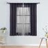 Treatmentex Black Pom Pom Sheer Curtains for Bedroom, 63" Linen Texture Decorative Voile Panels (2 Pack)
