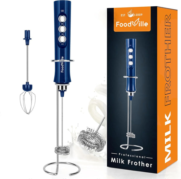 MF02 Rechargeable Milk Frother Handheld Foam Maker with Stainless Whisk for Cappuccino, Latte, Bulletproof Coffee, Keto