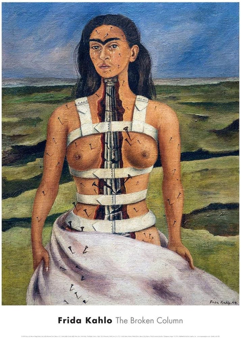 McGaw Graphics The Broken Column, 1944 by Frida Kahlo, Wall Art Print Poster, Paper Size 24" x 18".
