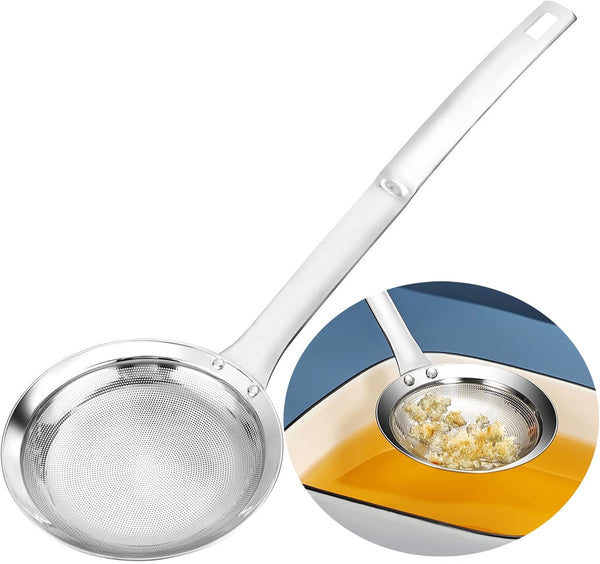 TBWHL Multi-functional Hot Pot Fat Skimmer Spoon – Stainless Steel Fine Mesh Food Strainer for Skimming Grease, DIA 4.4"