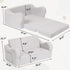 2-in-1 Extra Wide Toddler Chair, Toddler Couch Fold Out, Convertible Sherpa Sofa to Lounger for Boys & Girls, Grey