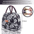 BALORAY Lunch Bag for Women Men, Insulated Lunch Box for Work, Picnic or Travel (White Flower)