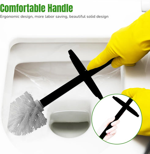Bath Elements Set Toilet Bowl Brush for Bathroom with Holder | Modern Chic Designs Toilet Cleaner with Hidden Brush