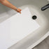 Peel and Stick Bathtub Mat, White Adhesive Vinyl Anti Slip with Drain Cut Out, 16" X 40"