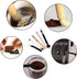 Coffee Grinder Cleaning Brush Kit, Wood Handle & Natural Bristles Espresso Machine Brush Set with Spoon (Pack of 5)