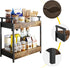 Countertop 2 Counter KLM Coffee Station Organizer, Tier Wooden Shelf for Coffee Bar Accessories, Condiment Storage