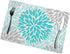 Turquoise Blue and Gray Placemats, Set of 6 Washable Table Place Mats for Kitchen Dining, 12 X 18 Inch