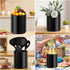 Modern Ceramic Utensil Holder for Kitchen Countertop, 6.5”H x 5.5”D Black Cooking Utensil Organizer