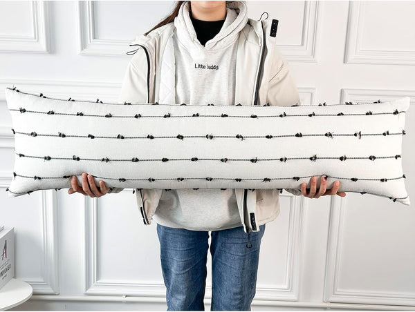 NUYECY Decorative Extra Long Lumbar Pillow Cover 16 x 48,Striped Pattern Boho