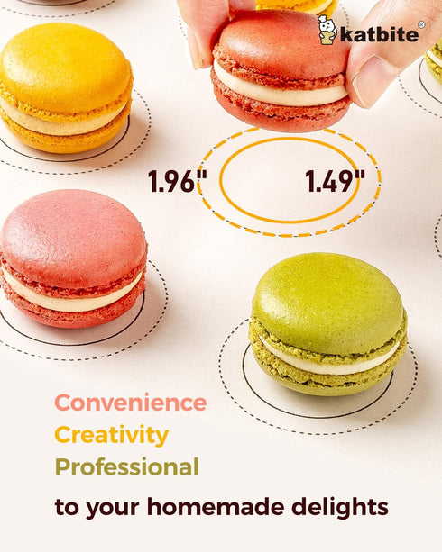 Katbite 100 Macaron Parchment Sheets Template, Non-Stick Baking Stencil for Cookies, 12x16 In
