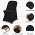 1 Pack Black Spandex Stretch Folding Chair Covers for Wedding Party,Universal Fitted Washable Dining Seat Slipcovers
