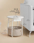 ULET228W01 VASAGLE LILEA Collection - Side Table with Charging Station, Round End Table with Fabric Basket, Nightstand