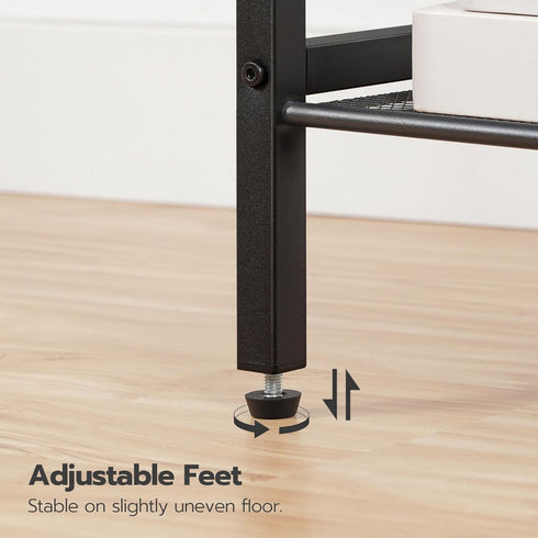 3-Tier BF01DH01G1 HOOBRO Side Table, Tall End Telephone Table with Adjustable Mesh Shelves, Small Entry Table