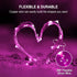 JMEXSUSS 4 Pack 50 LED Pink Fairy Lights, 16.1ft Battery Operated Waterproof String Lights for Decorations