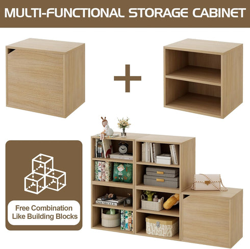 4 2 2 Garden you Cube Storage Organizer Shelf, Tiers Stackable Bookshelf, Wooden Display Bookcase with Cube Storage