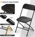Set 1, Commercial 350 lb (1, VINGLI Black Plastic Folding Chairs, of Heavy-Duty Seats with Steel Frame, Capacity